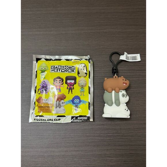 Cartoon Network We Bare Bears Series 1 Bag Clip - Grizz, Panda & Ice Bear - Picture 1 of 2